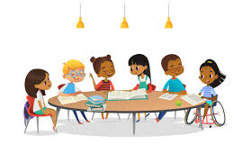 kids at classroom table